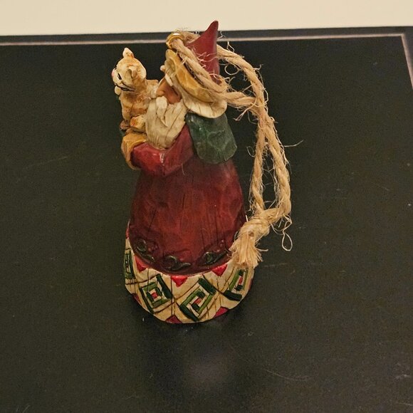 Vtg. 2002 Jim Shore 3.5" Santa Ornament. Santa holding orange tabby cat. - Picture 4 of 7